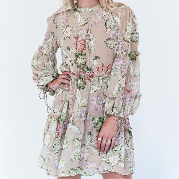 POLLY Eden Bloom Ruffle Tiered Floral Dress Size 2 - Picture 9 of 9